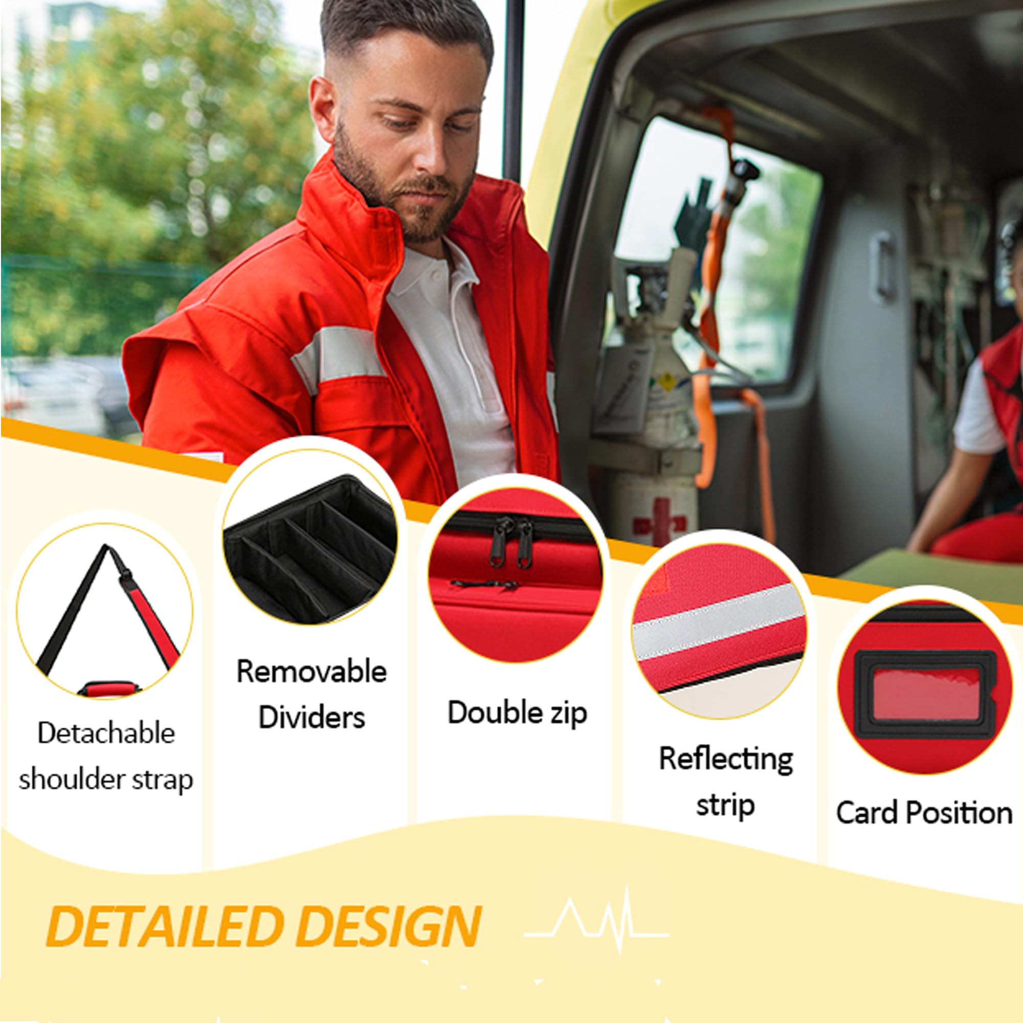 Be-Better trauma bag in ambulance use demonstrates ready-to-grab design