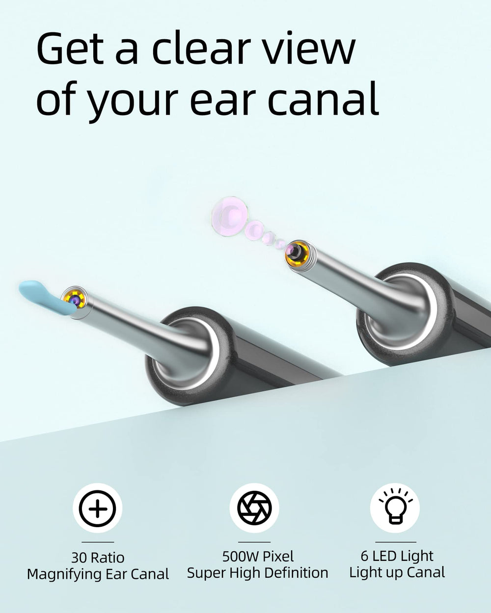 BEBIRD Ear Scope 5MP 1080p captures sharp on screen details.