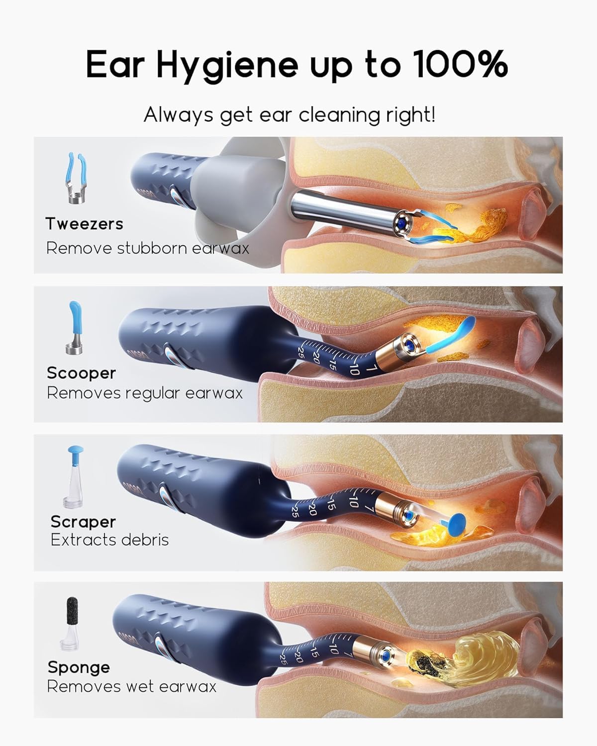 BEBIRD Earsight Plus D39R endoscope for safe at-home ear care