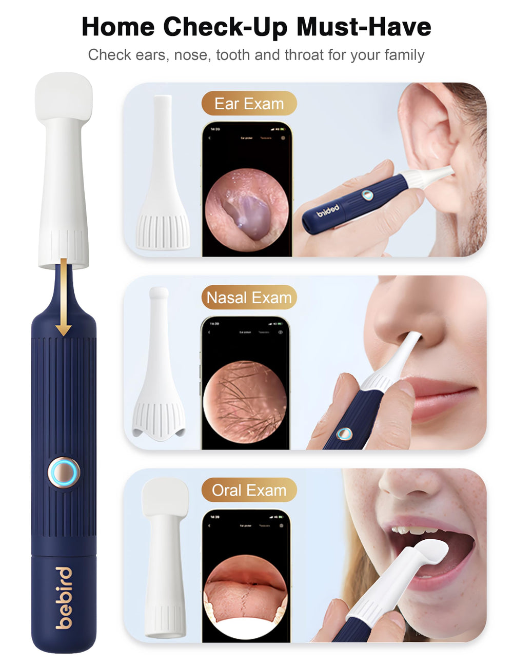 BEBIRD Earsight Plus ENT attachments for versatile inspection tasks