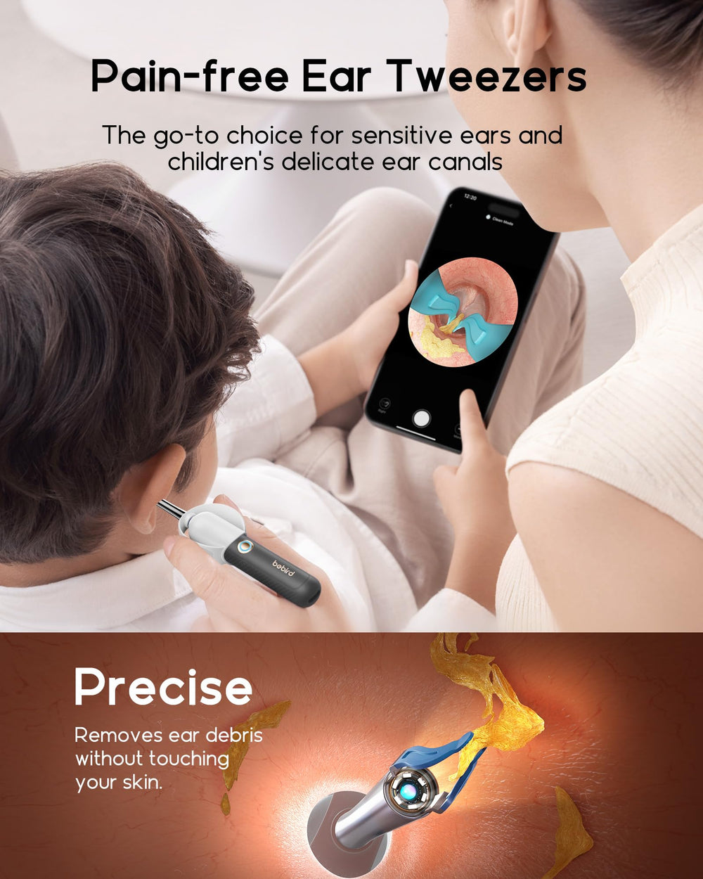 BEBIRD Earsight Plus R37R safety scale helps prevent over insertion