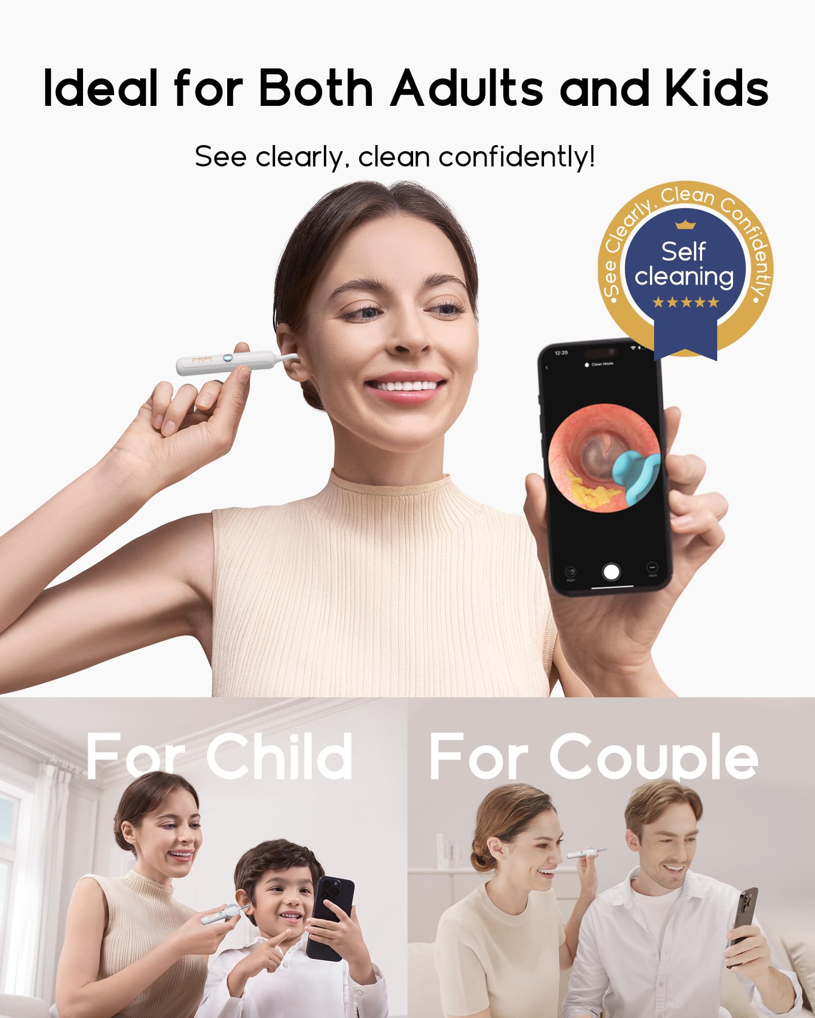 BEBIRD Earsight Plus R37R soft silicone tip for safe insertion