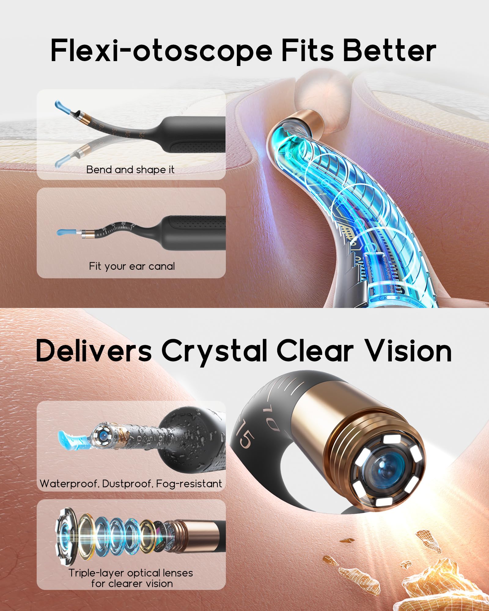 BEBIRD Earsight Plus R37R soft tip protects skin during wax removal