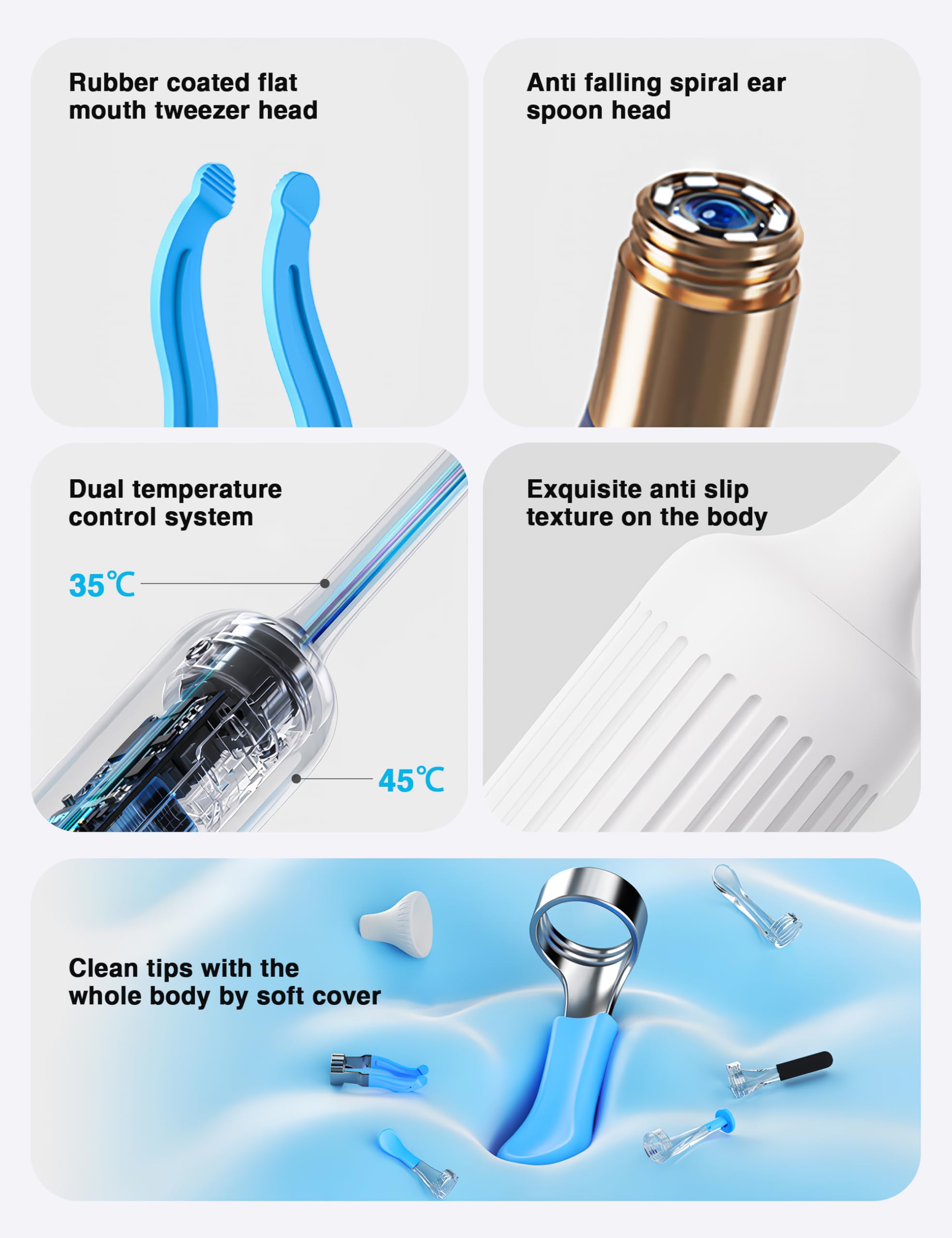 BEBIRD Earsight Plus smart tweezer head for precise wax removal.