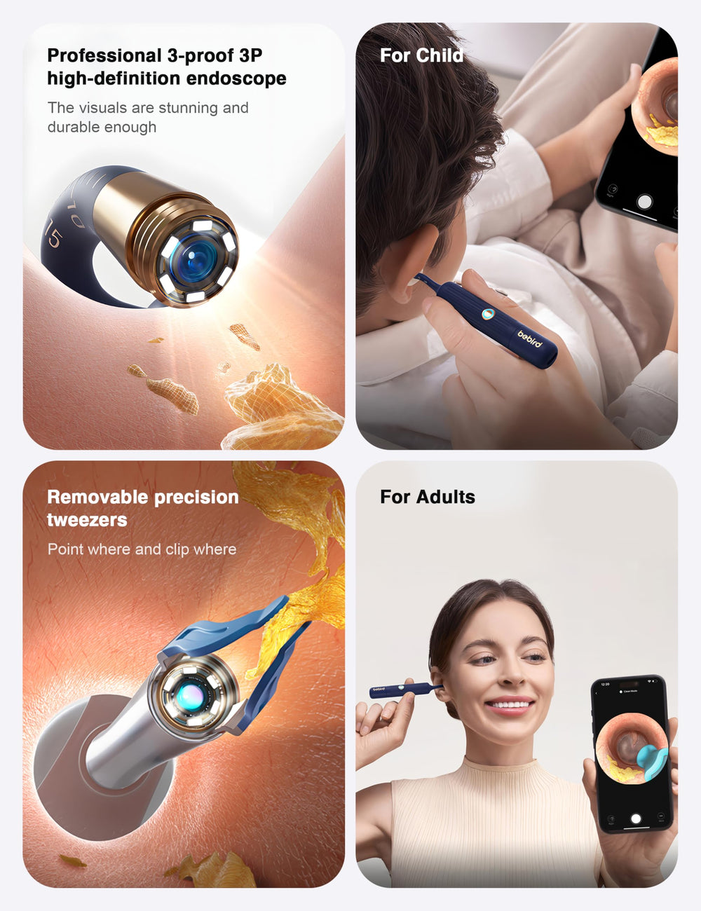 BEBIRD Earsight Plus WiFi connectivity enables app-based care
