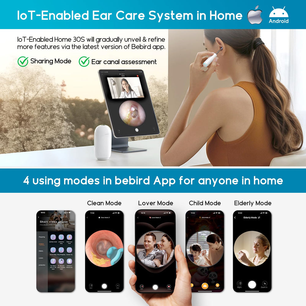 BEBIRD Home 30S magnet-based attachment pods with tips for versatile wax cleaning