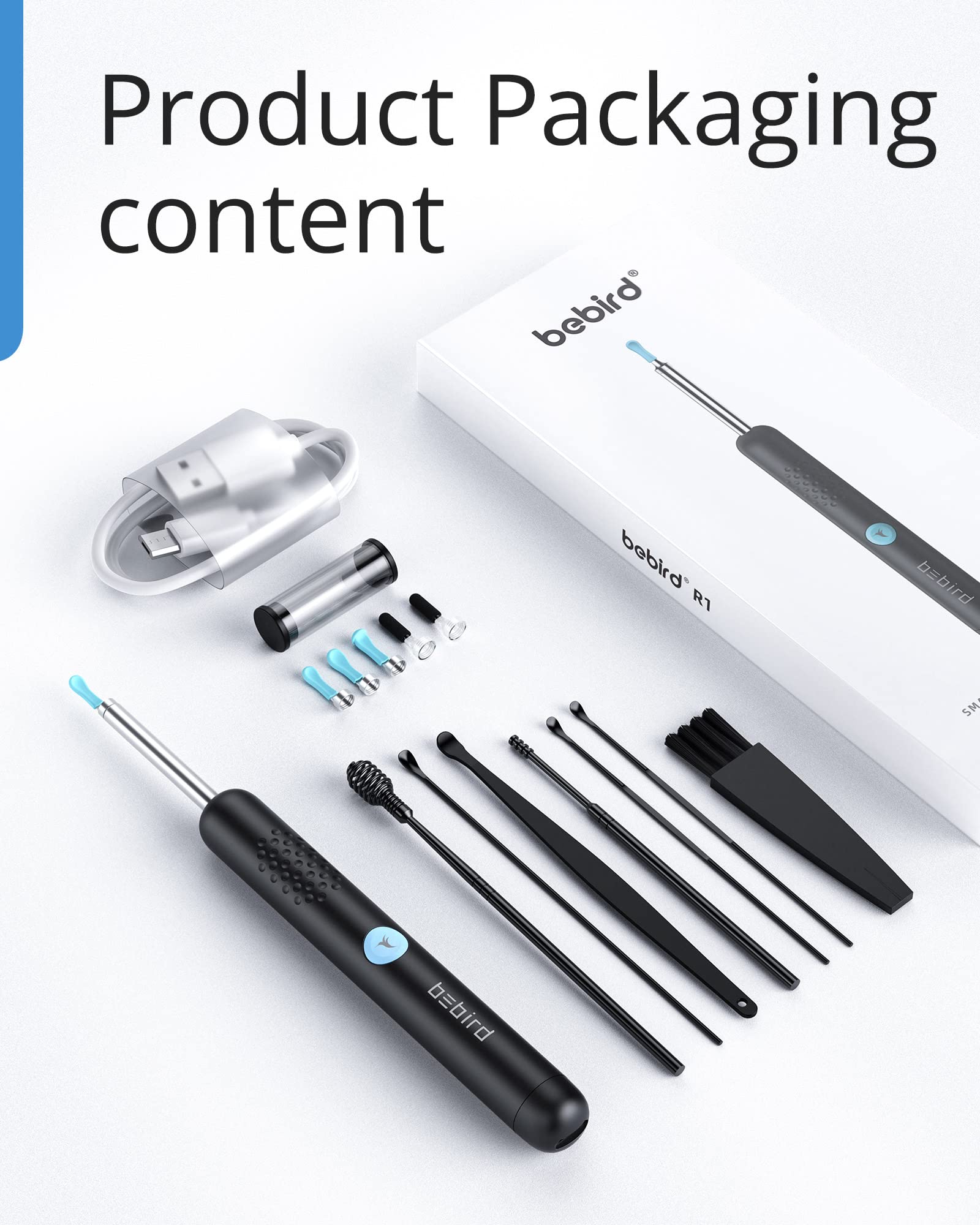 BEBIRD R1 ear scope enables visual inspection with ease.