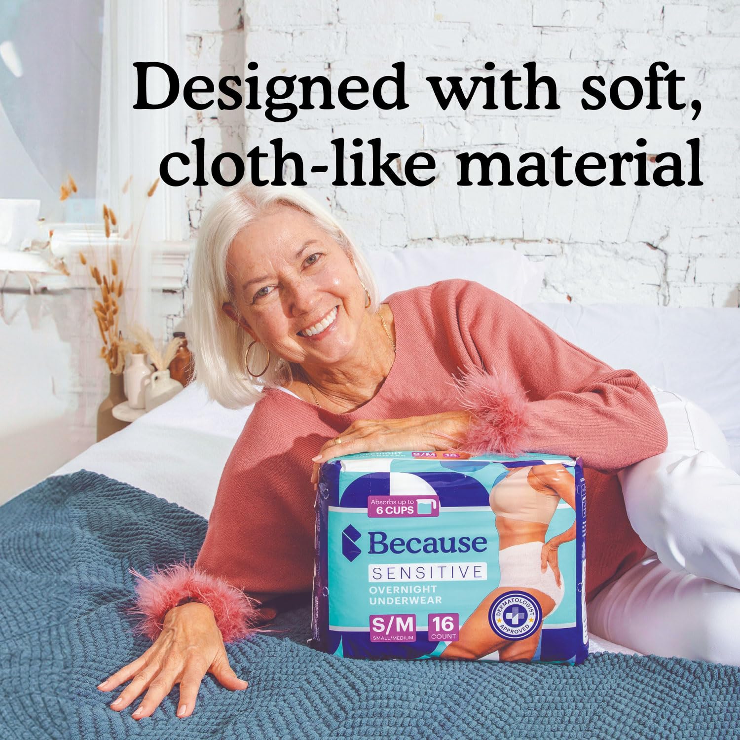 Because Made in USA image signals top-quality bladder leak protection.