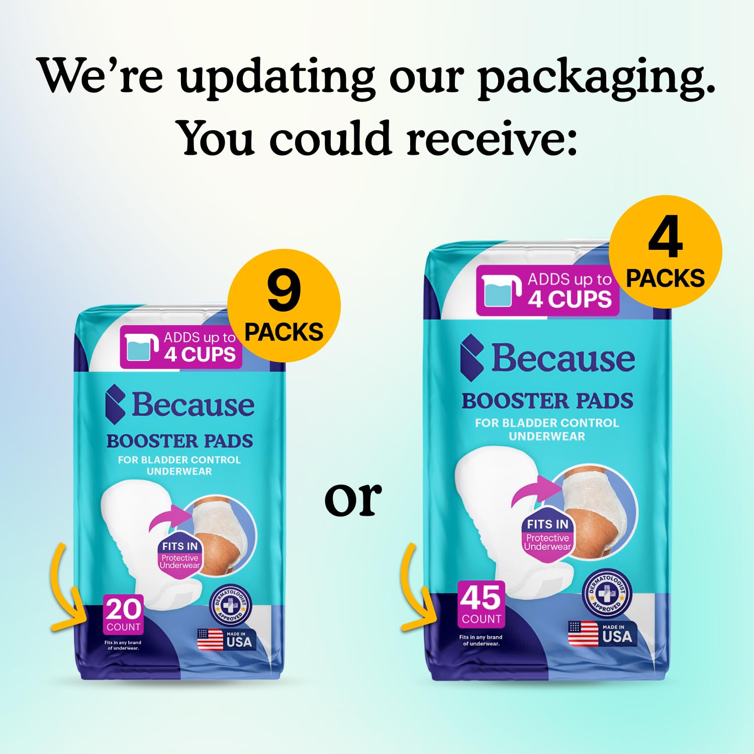 Because Overnight Booster Pads in use demonstrate discreet, comfortable add-on absorbency.