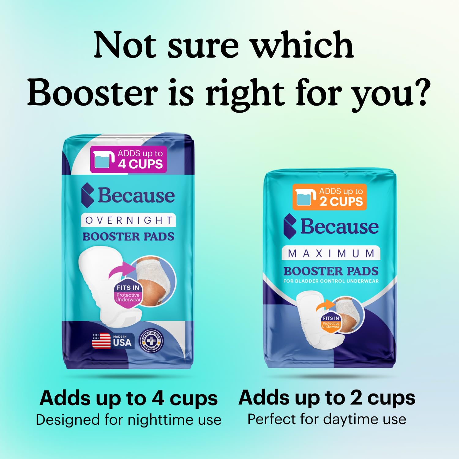 Because Overnight Booster Pads travel-ready setup supports longer days away.
