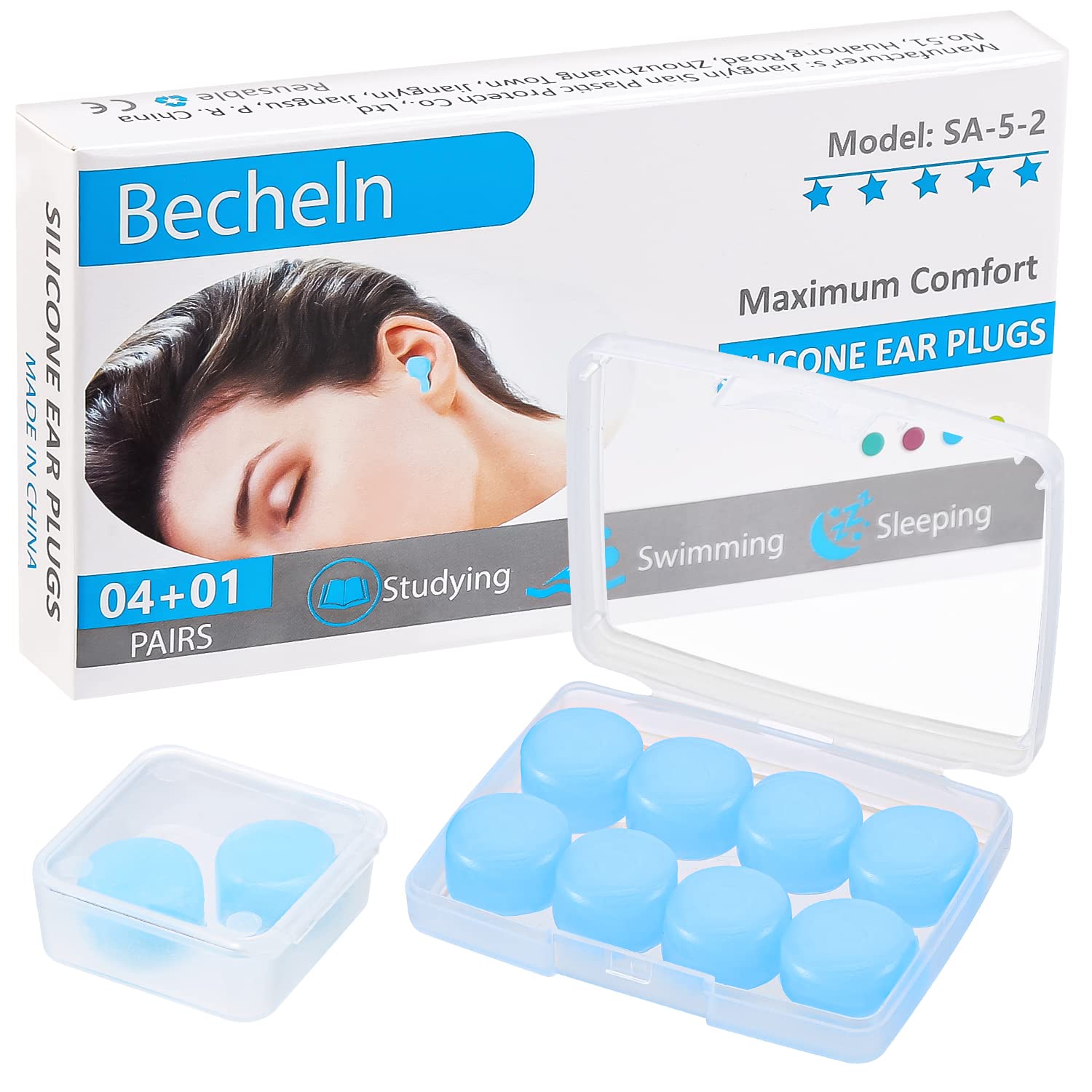 Becheln airplane ear plugs soften cabin noise and pressure.