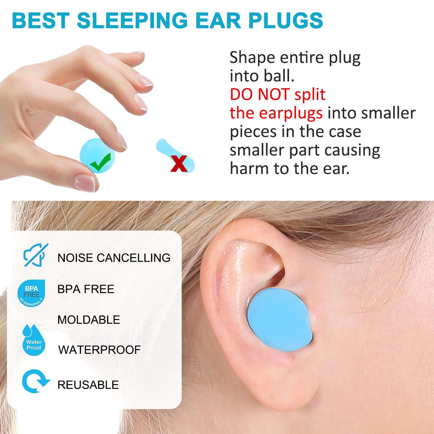 Becheln ear plugs designed for studying and quiet environments.