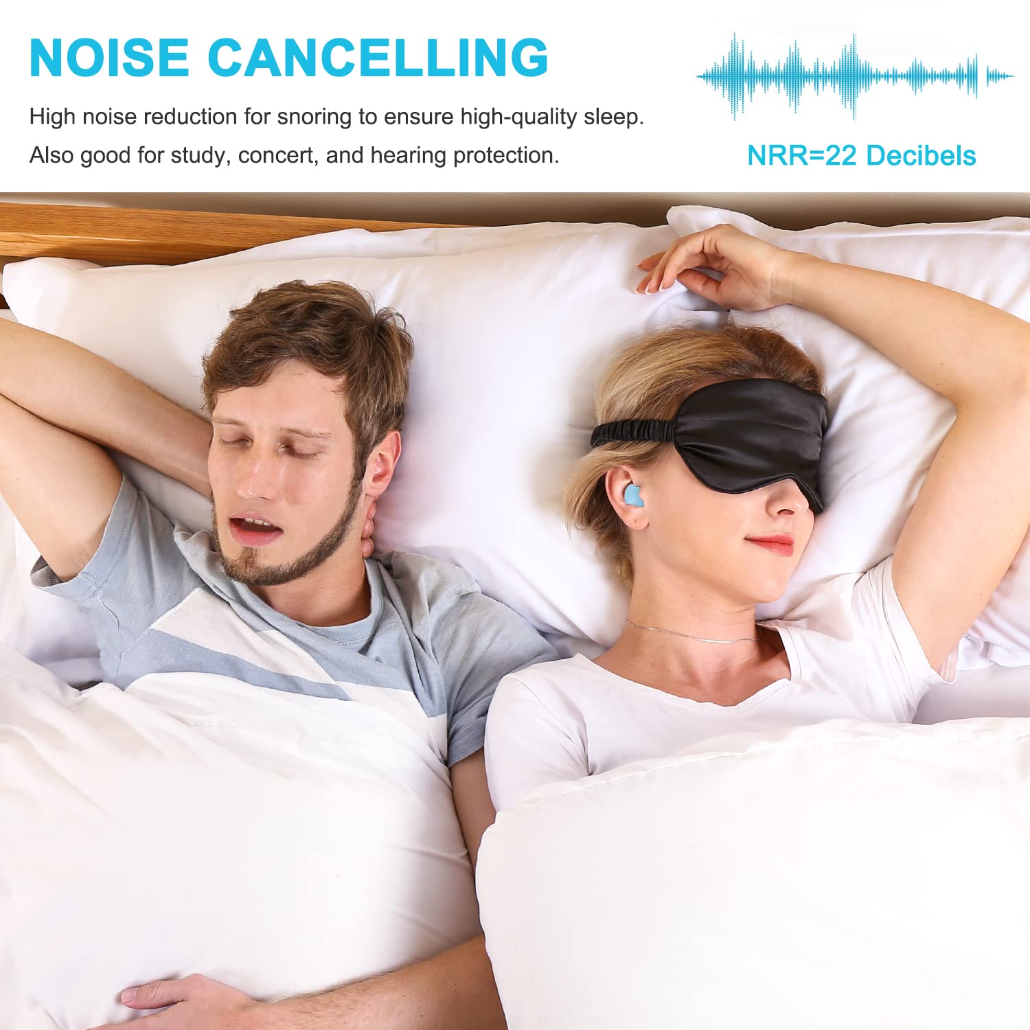 Becheln noise-canceling ear plugs reduce noise for peaceful sleep.