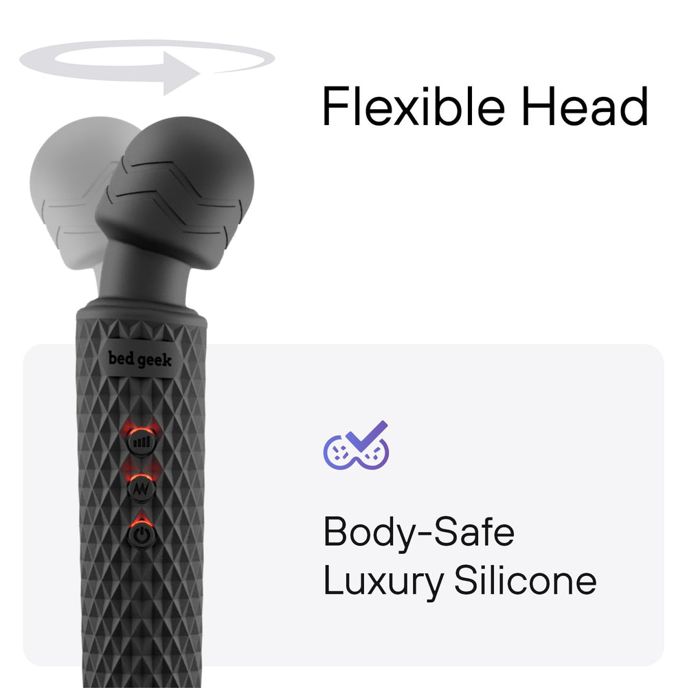 Bed Geek quiet massage wand with 20 patterns for versatile relaxation