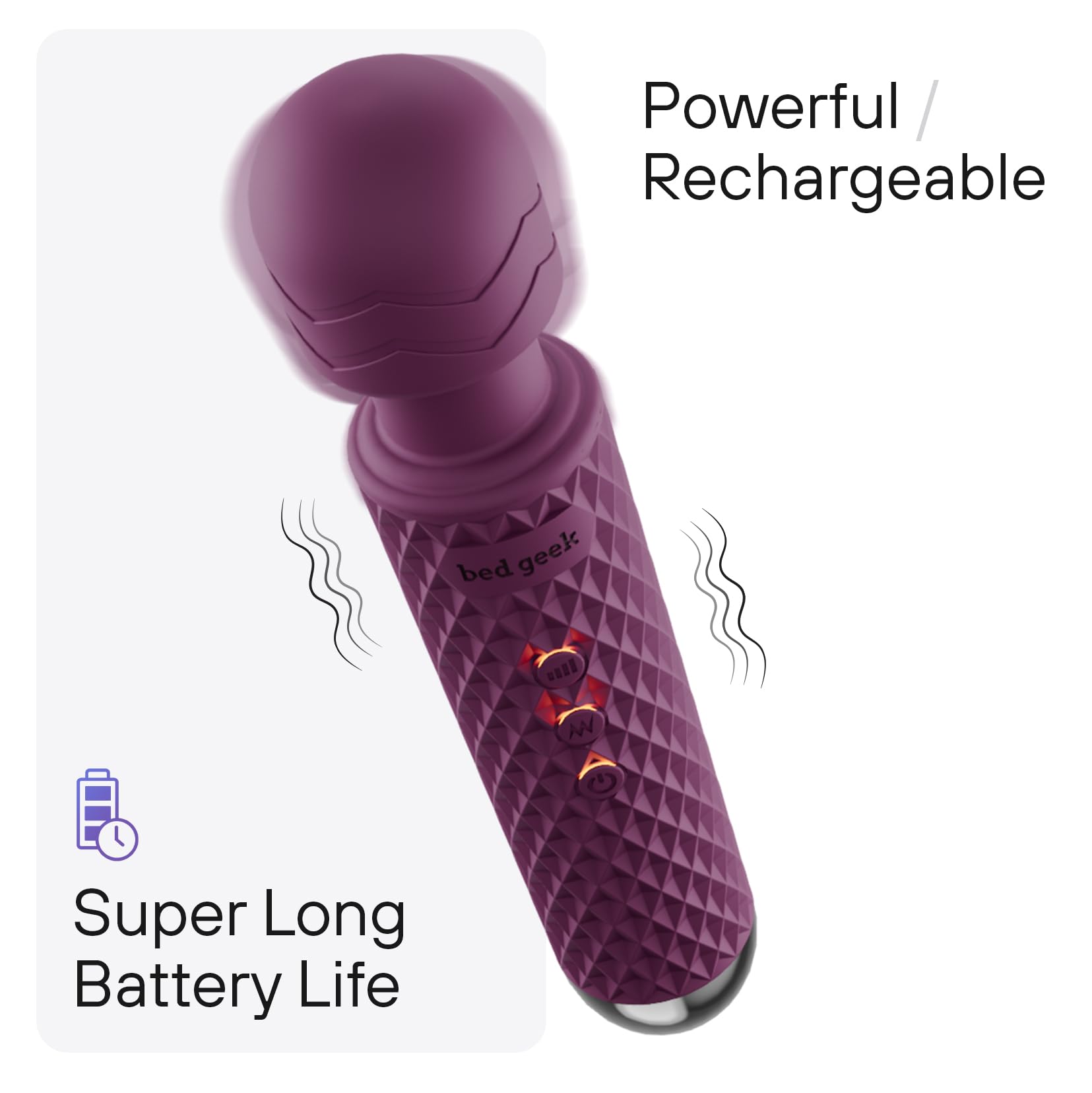 Bed Geek USB rechargeable massager for on-the-go relief