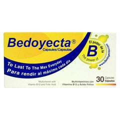Bedoyecta multivitamin bottle front view for daily nutrition support.