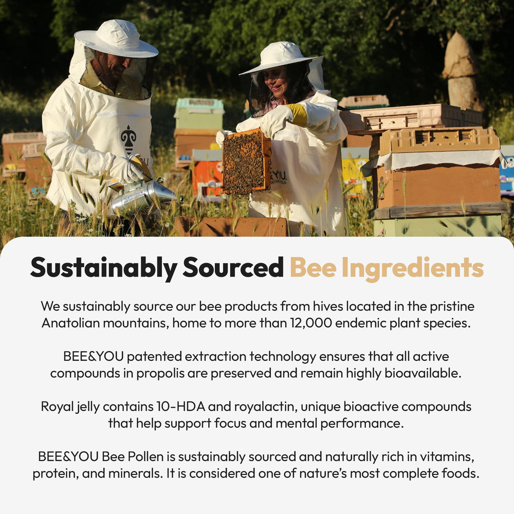 Bee & You Gluten-free supplement label and packaging
