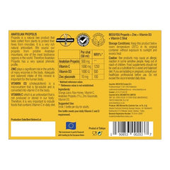 Bee & You propolis amber liquid in glass, showcasing natural protective compounds.