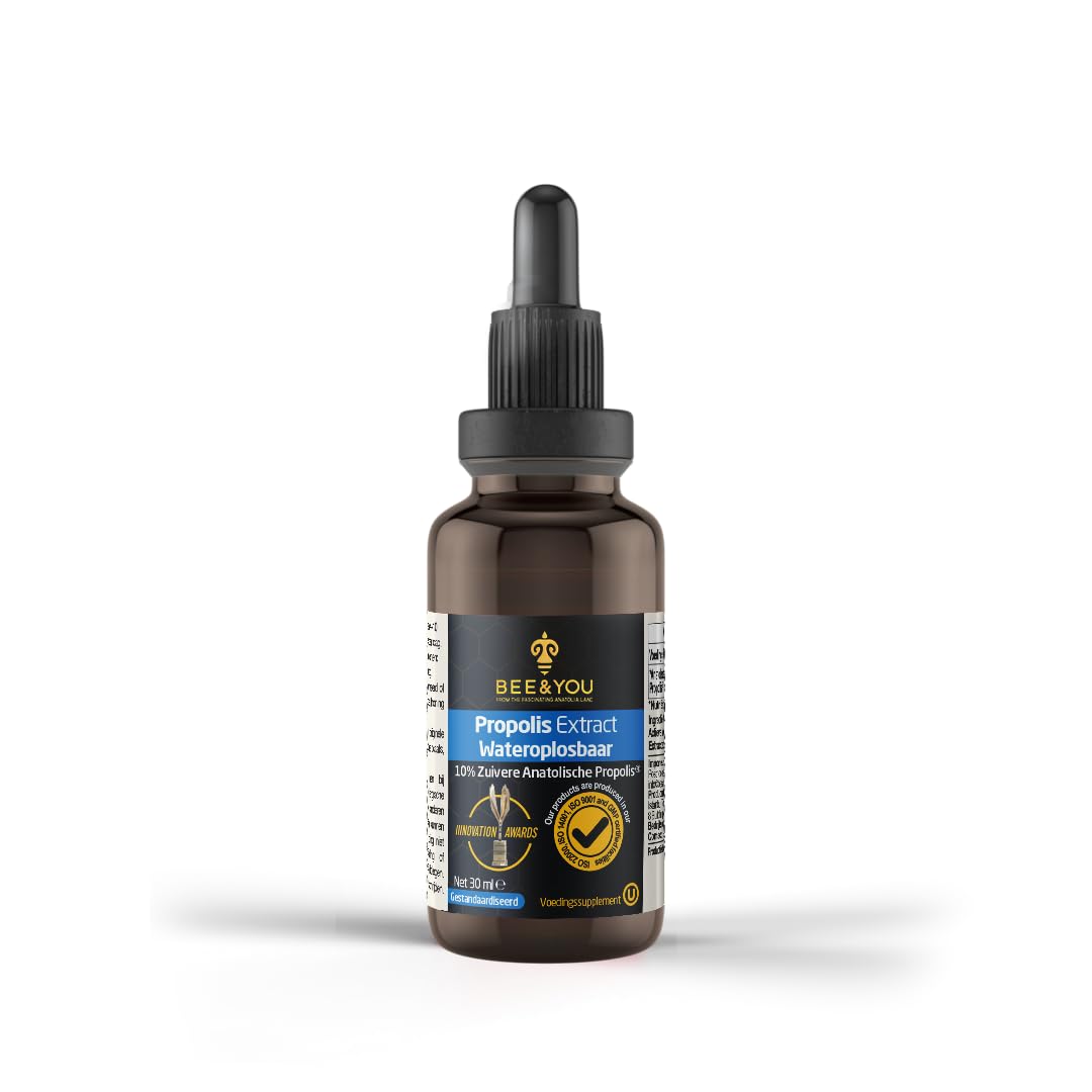 Propolis dissolving in water for convenient consumption.