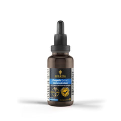 Propolis dissolving in water for convenient consumption.