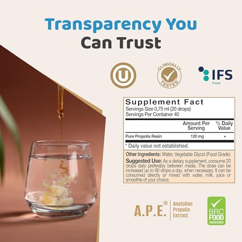 Sustainable, fair-trade packaging of Bee & You propolis.