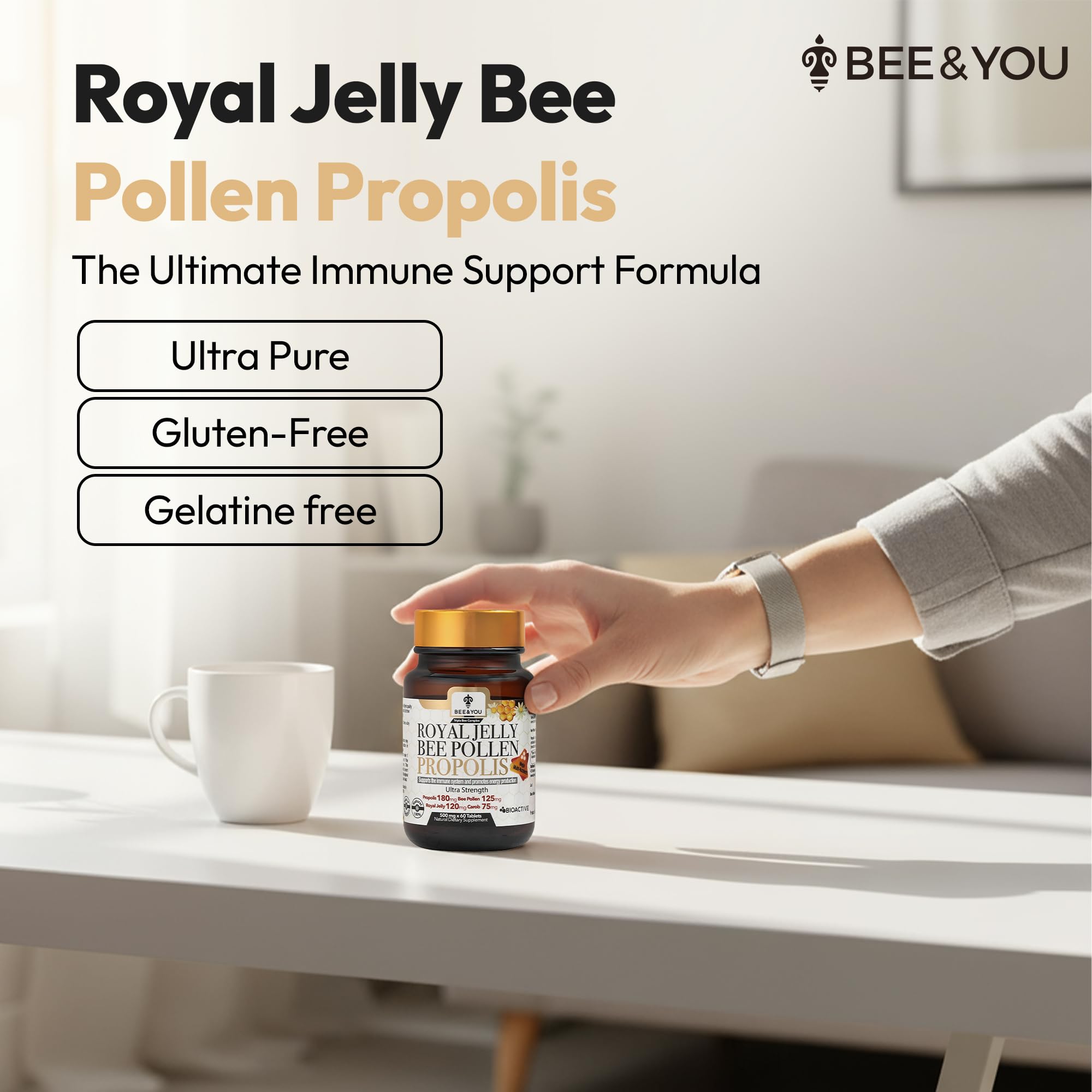 Bee & You Propolis Extract amber bottle highlighting natural source