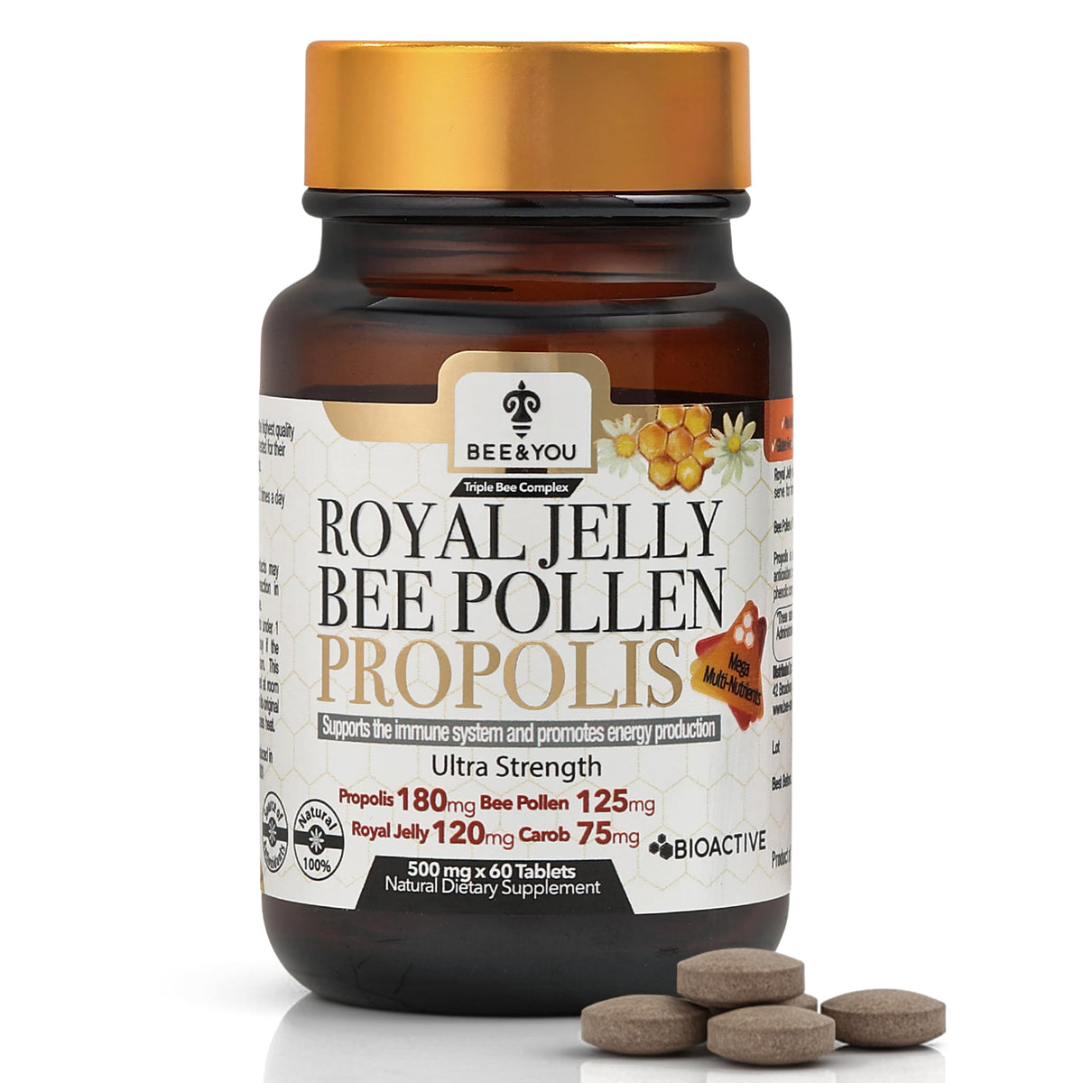 Bee & You Royal Jelly Tablet front label highlighting immune support