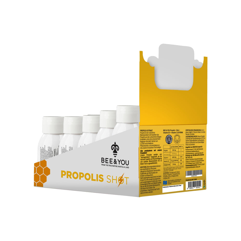 Bee & You label highlights vitamin C, D3, and zinc for immune support.