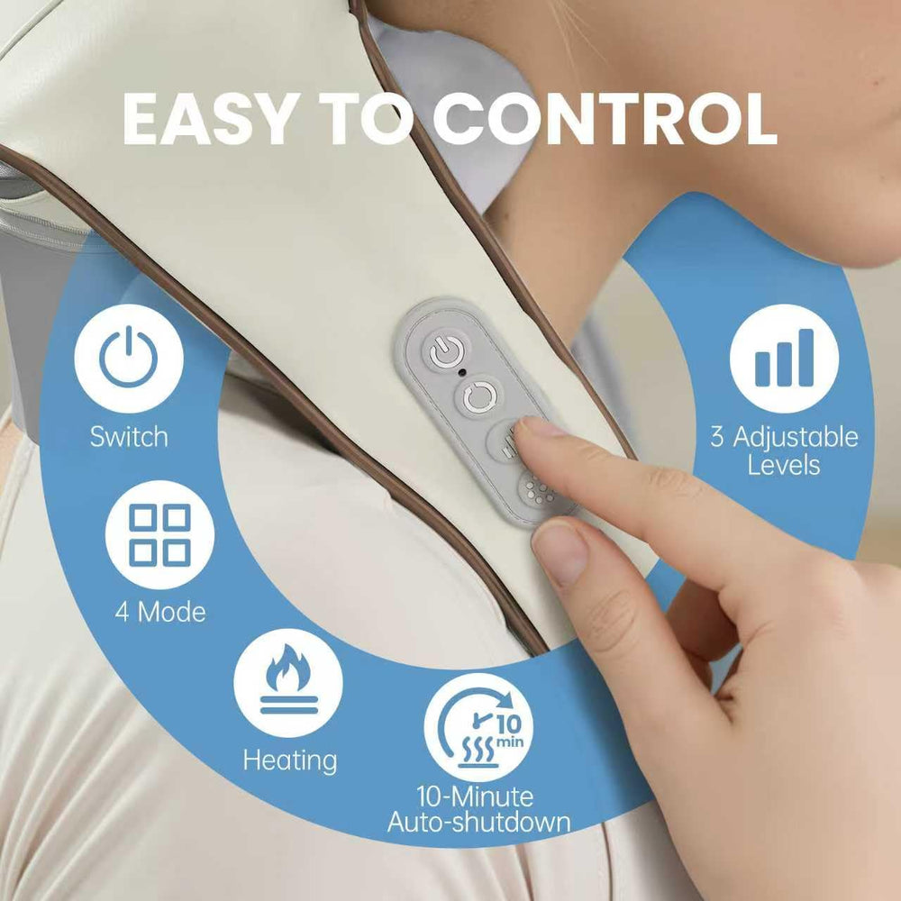 BeeChip back and shoulder massager ergonomic design fits everyday use.