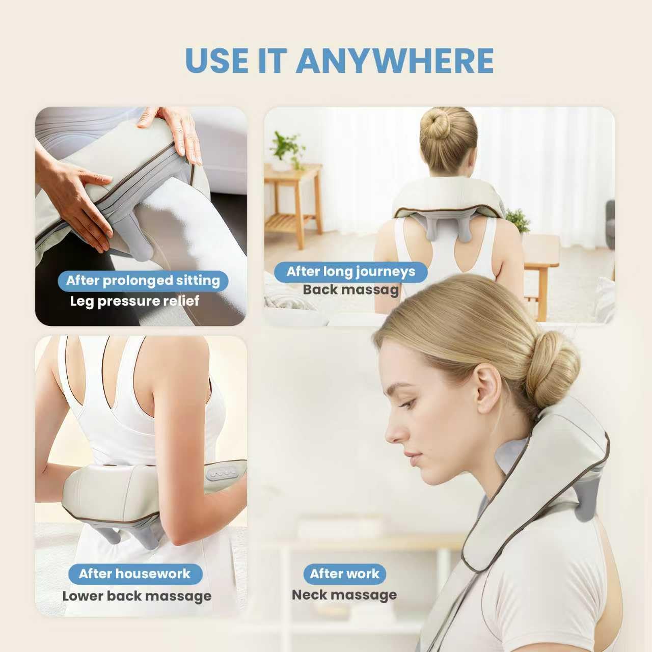 BeeChip portable massager ideal for travel, office, or home routines.