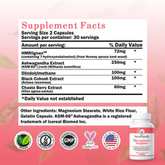 BeeFriendly Menopause bottle displays black cohosh and HMRlignan for hot flash relief