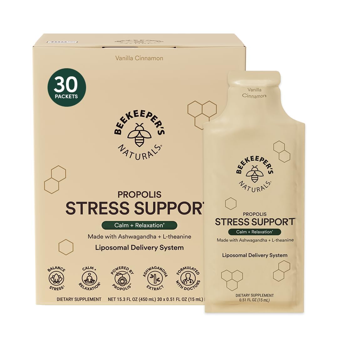 Beekeeper's Naturals Ashwagandha Liposomal Stress Support packet for quick calm