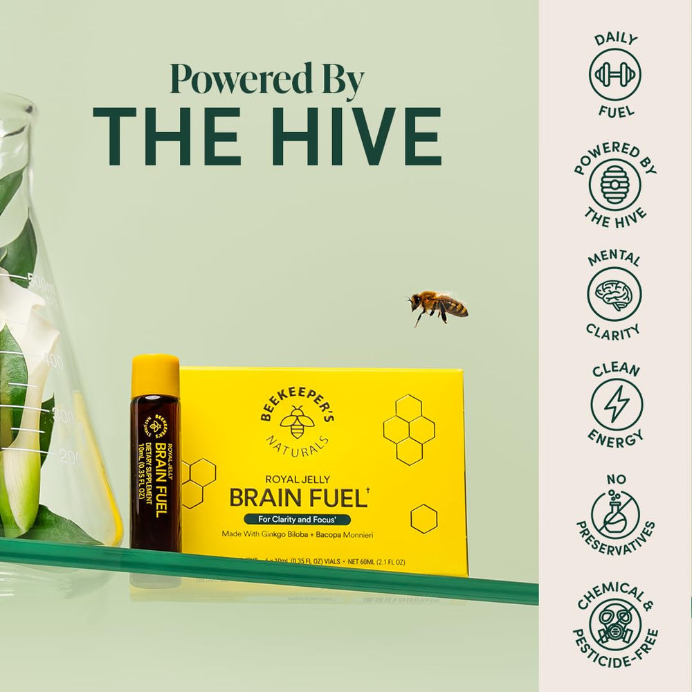Beekeeper's Naturals B.LXR Brain Fuel label detail emphasizing keto-friendly, gluten-free, and paleo-approved.