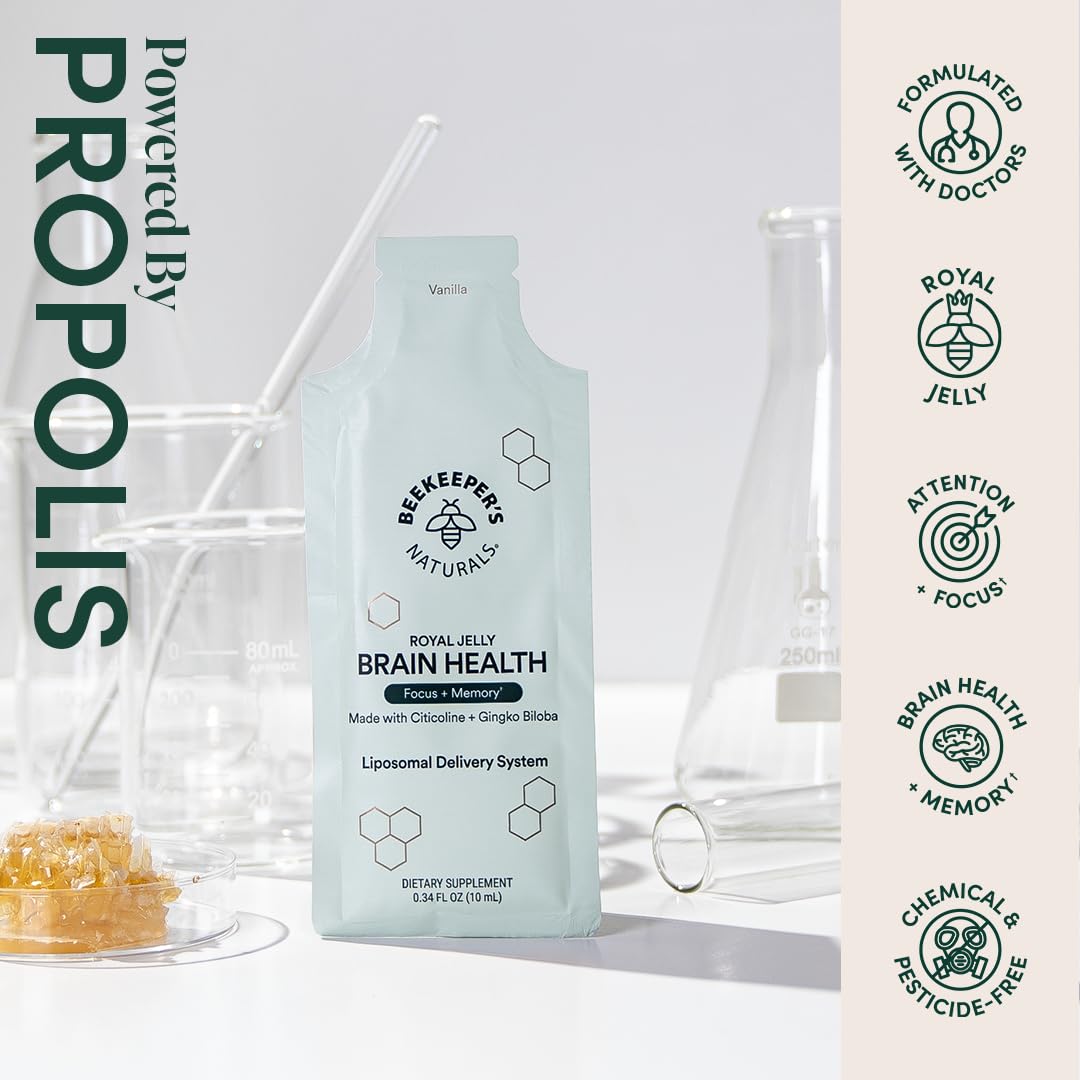 Beekeeper's Naturals Brain Health with Cognizin Citicoline 500 mg supports memory and focus