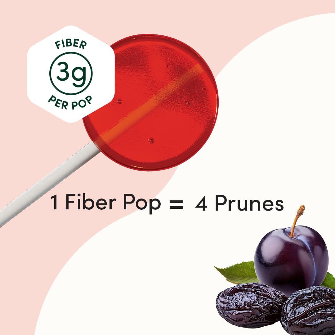 Honey-sweetened fiber lollipops, no artificial dyes or sugar substitutes