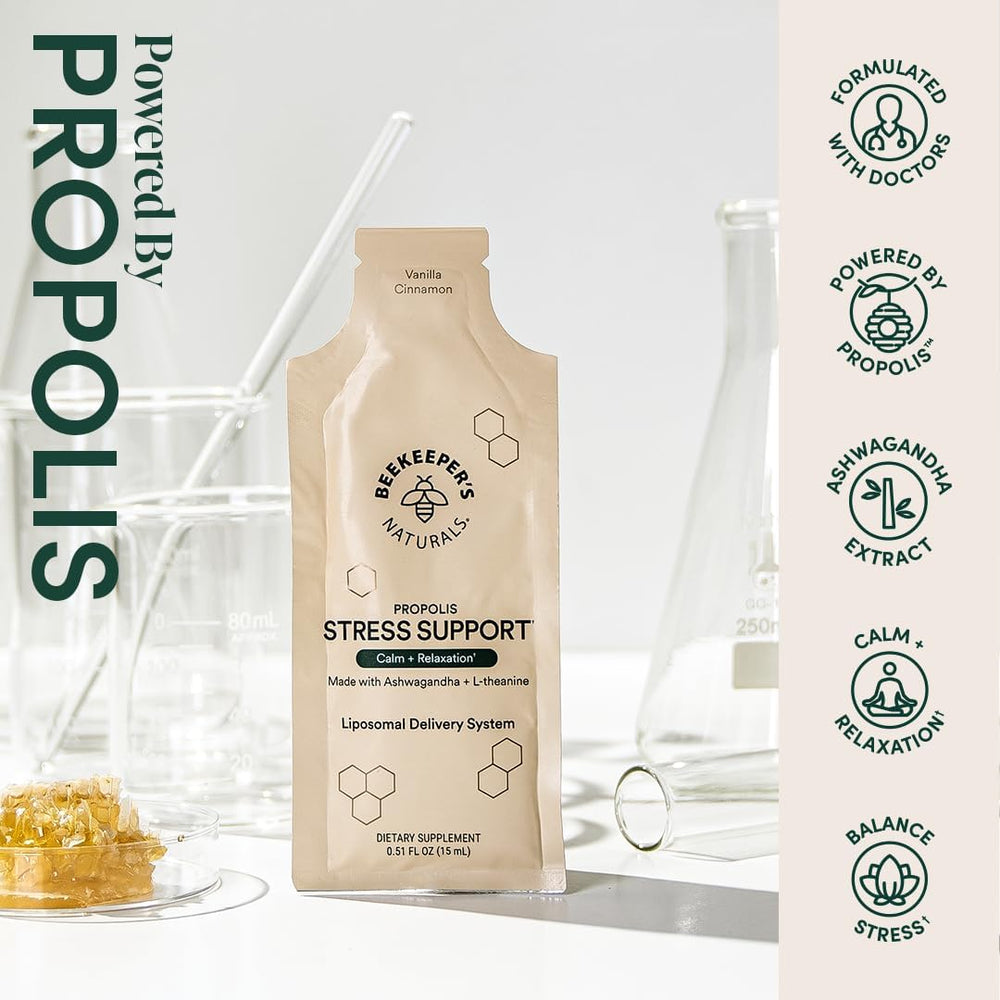 Beekeeper's Naturals Propolis ingredient close-up, natural wellness potential