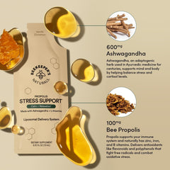 Beekeeper's Naturals Stress Support bottle with liposomal label