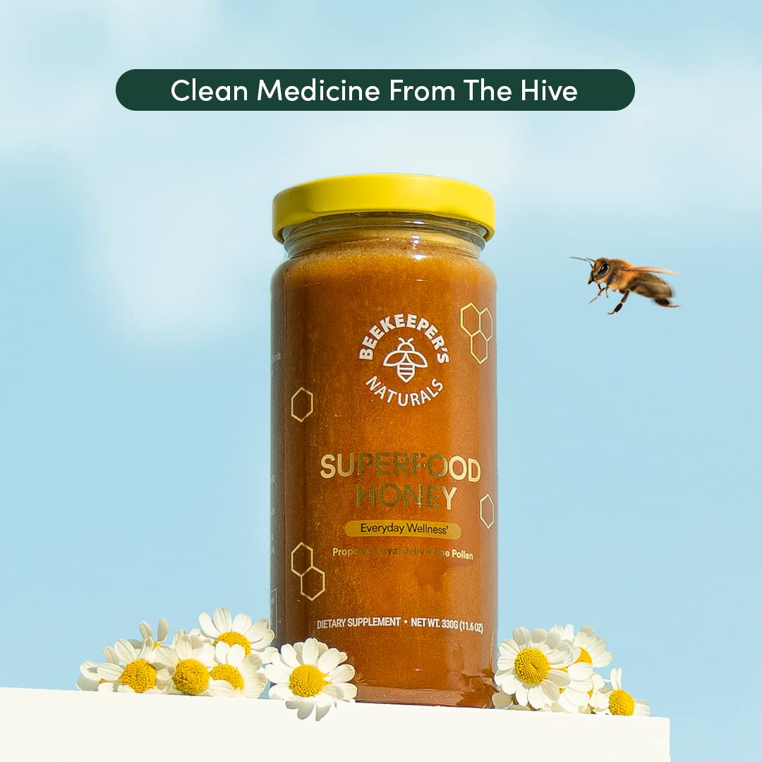 Beekeeper's Naturals Honey drizzle on oats conveys wholesome breakfast idea.