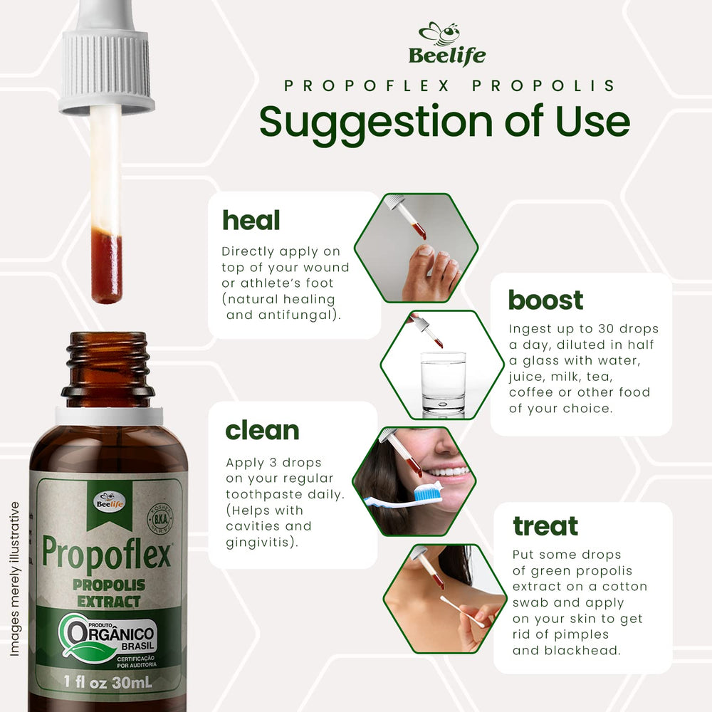 Beelife Propoflex organic propolis bottle with Kosher label