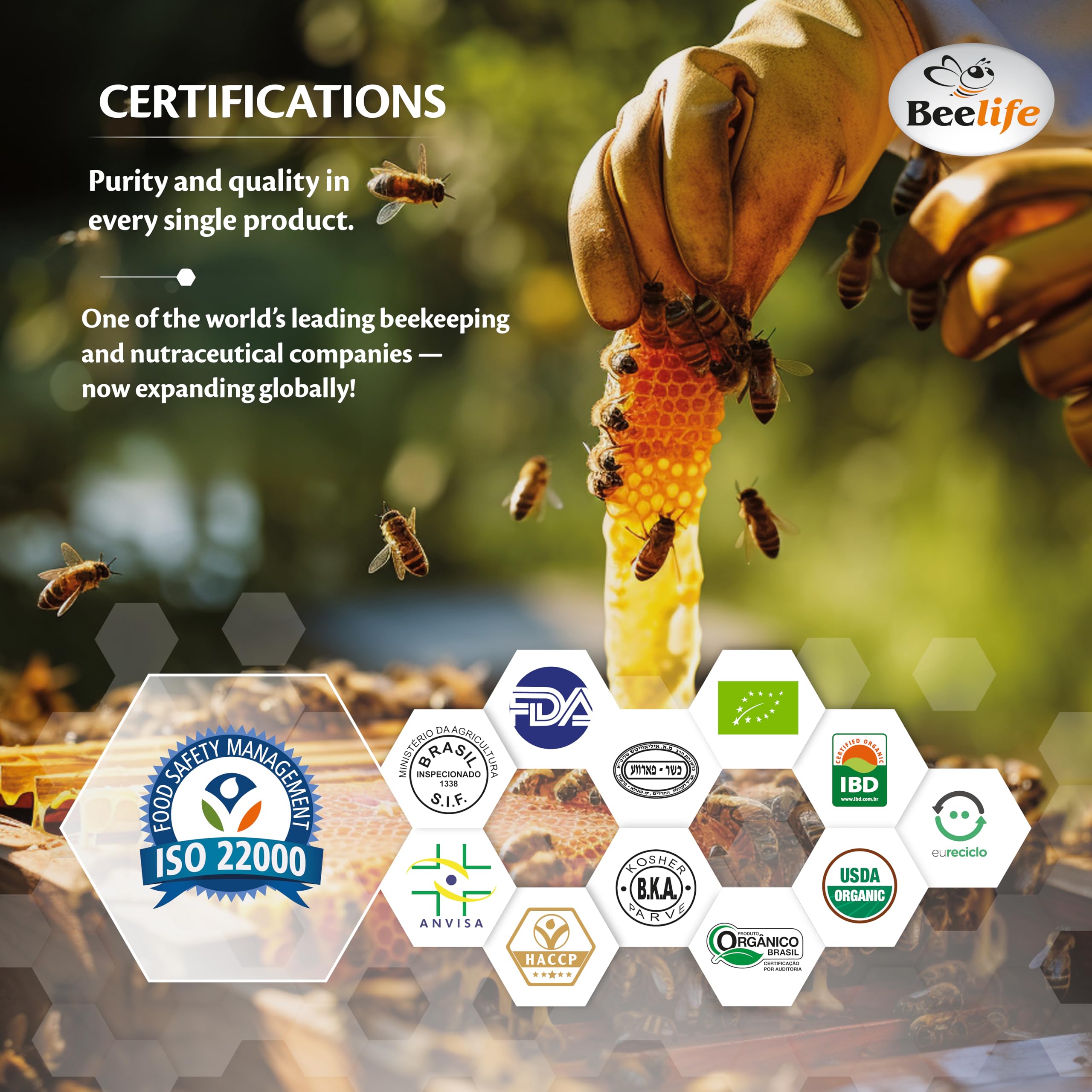 Beelife Propoflex organic ingredients panel demonstrating natural sourcing