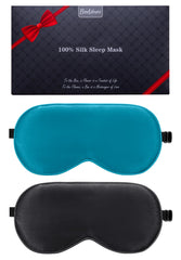 BeeVines 100% real mulberry silk eye mask in black blocks light with a soft, breathable surface.