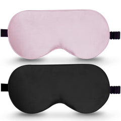 BeeVines 100% real mulberry silk eye mask two-pack offering full blackout for restful sleep.