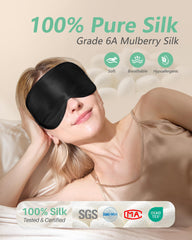 BeeVines Sleep Mask side view shows adjustable strap for secure comfort.