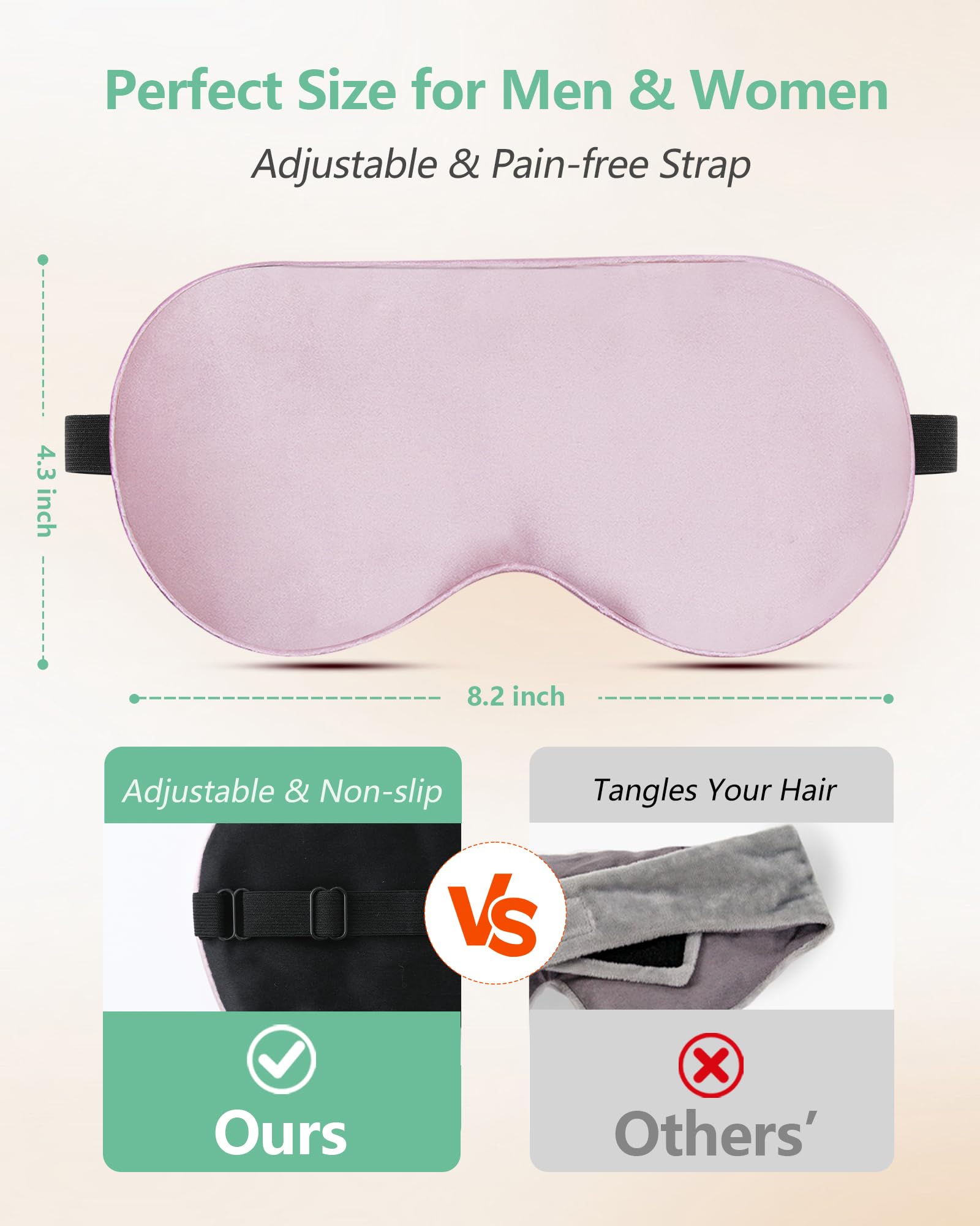 BeeVines soft mulberry silk eye mask highlights gentle skin contact and breathable comfort.