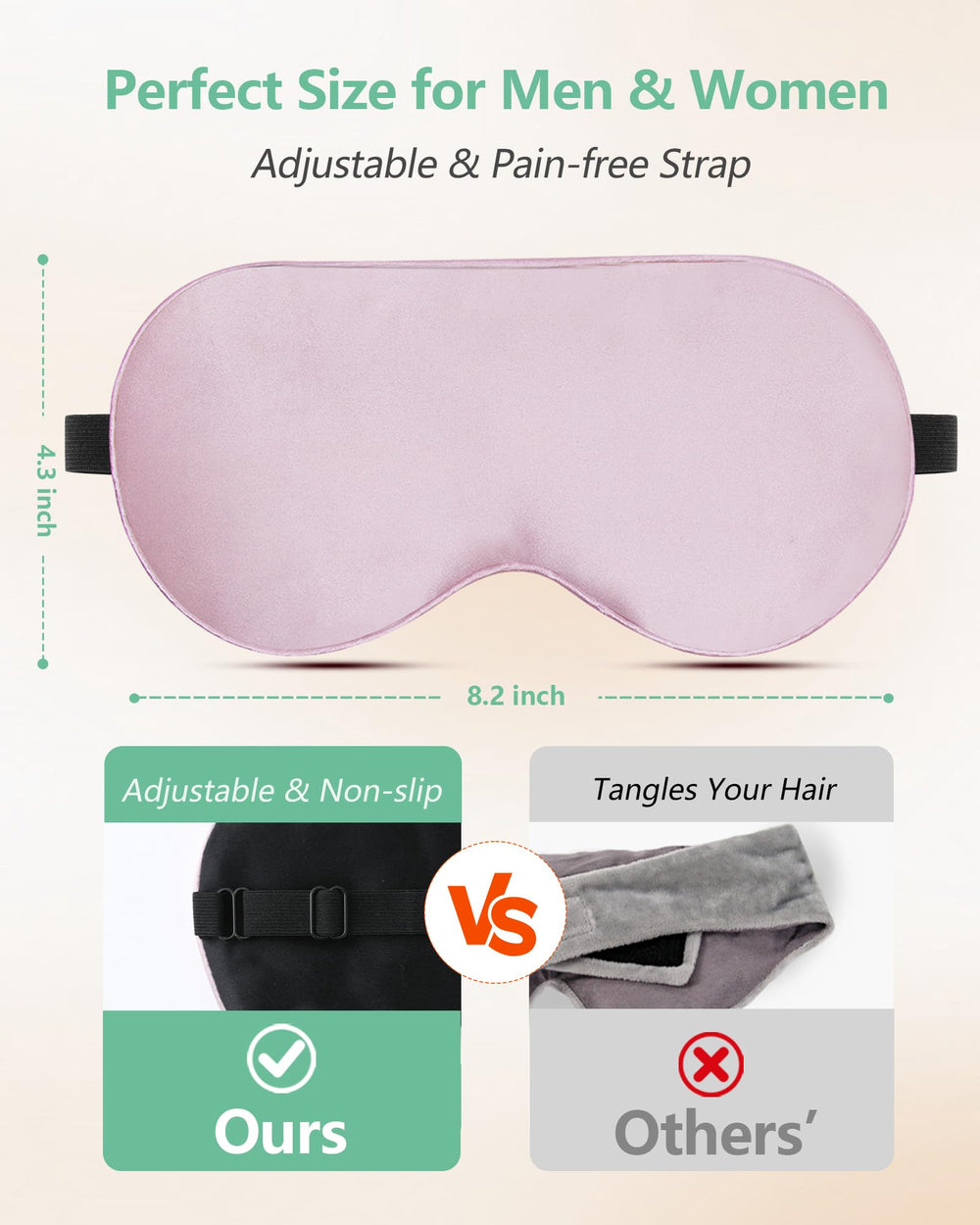 BeeVines soft mulberry silk eye mask highlights gentle skin contact and breathable comfort.