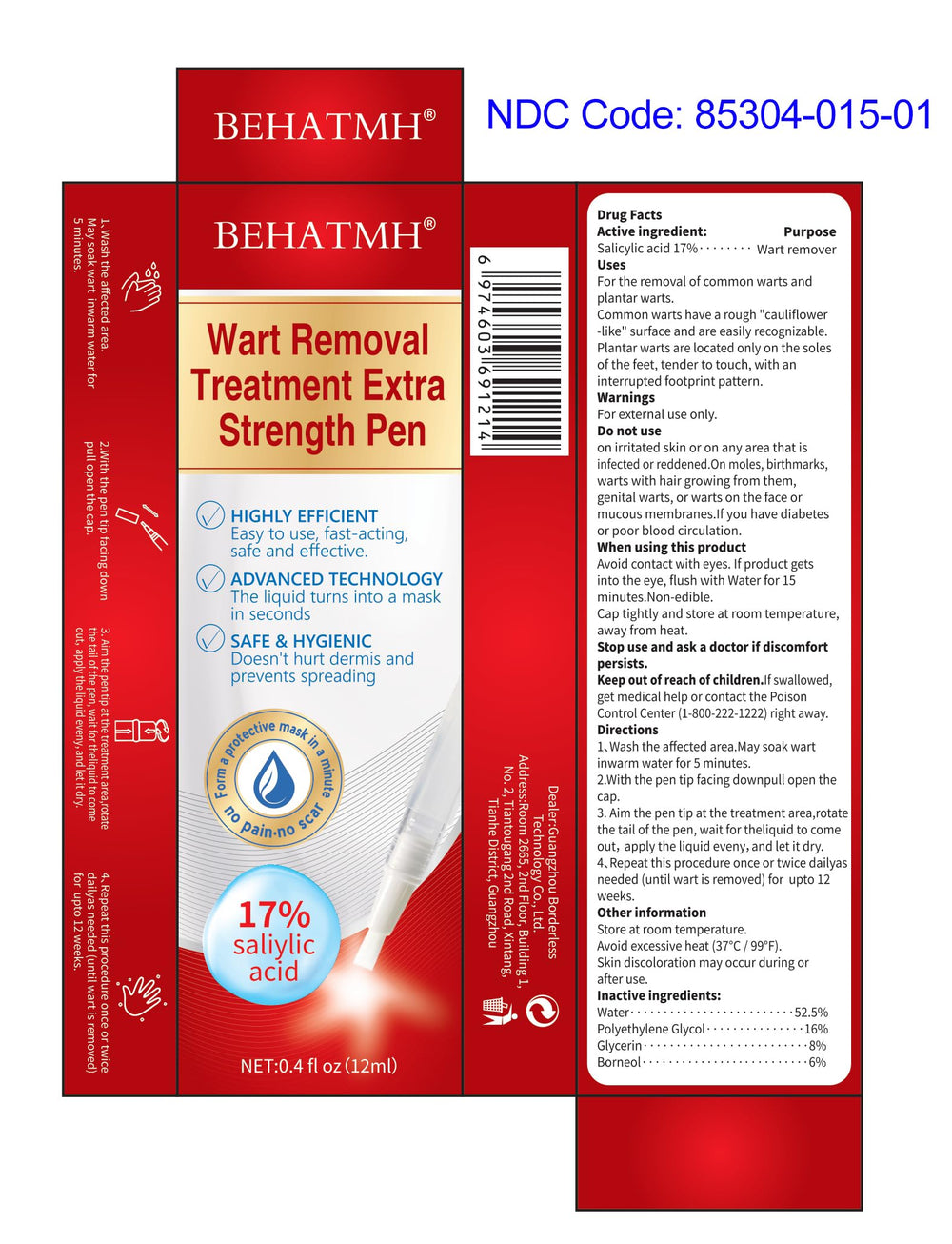 BEHATMH no-mixing-needed formula simplifies the daily wart care routine.
