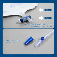 BeHerk catheter bag shows easy read graduation marks for quick reading