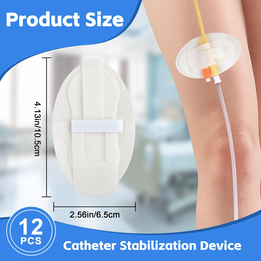 BeHerk catheter stabilization device on skin demonstrating secure adhesion