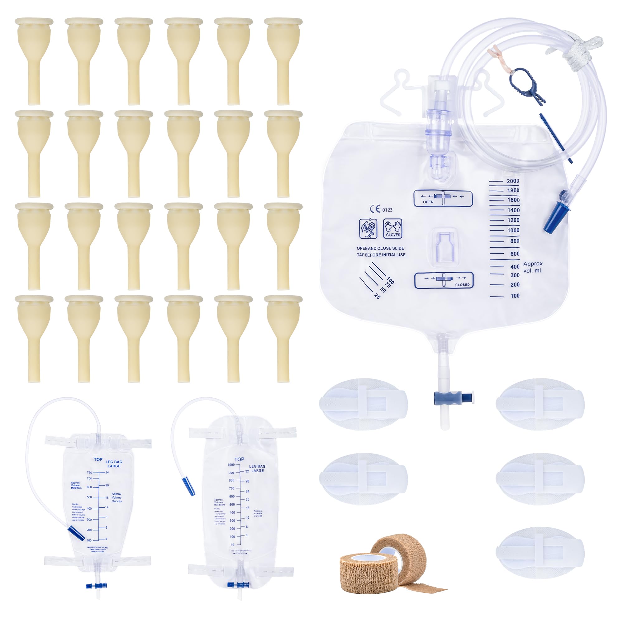 BeHerk external catheter kit with 750ml leg bag for comfortable daytime use.