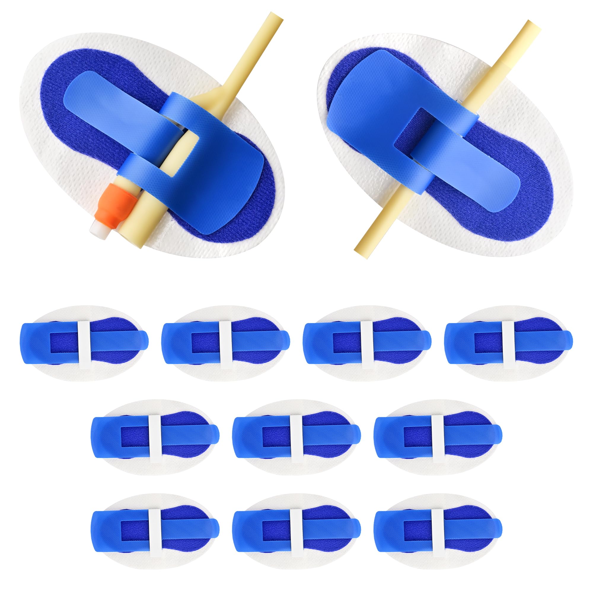 BeHerk Foley catheter stabilization device with adhesive strip secures tubing comfortably